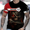 Joycorners Custom Name Mechanic Shirt Cyber Skull with Wrench Design T Shirt PT2609