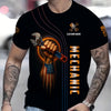 Joycorners Personalized Mechanic Shirt, I'm An American Mechanic, USA Flag Skull Design, Gift For Men PT2609