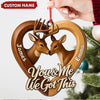 Joycorners Personalized Couples Deer Christmas Ornament, Custom Heart “You and Me We Got This”, Custom Name Buck and Doe Gift for Boyfriend Girlfriend MT2411