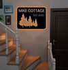 Maxcorners Personalized Forest Metal Sign WITH LED/WITHOUT LED - Rustic Cabin Name Sign With Pine Trees, Wall Art for Lodge & Home MT0110