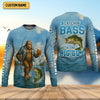 Joycorners Catchin' Bass With The Big Guy, Fishing Shirts, SPF Long Sleeve Shirts, Fishing Shirts For Men