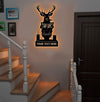 Maxcorners Personalized Deer Bathroom Humor Metal Sign WITH LED/WITHOUT LED, Rustic Hunting Cabin Wall Decor for Hunters, Funny Wildlife Toilet Art MT0110