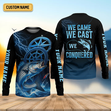 Joycorners We Came We Saw We Conquered, Casting Fish, SPF Shirt, Custom Fishing Shirt, Men Long Sleeve Shirt