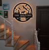 Maxcorners Personalized Mountain Elk Metal Sign WITH LED/WITHOUT LED Light Outdoor Cabin Decor Hunting Lodge Wall Decor MT0110