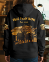 Joycorners Black Angus Farm Life Black Cattle Personalized Name, Farm Name Unisex 3D Hoodie