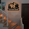 Maxcorners Personalized Deer Metal Sign WITH LED/WITHOUT LED - Mountain Cabin Name Sign, Rustic Wildlife Wall Art for Lodge & Outdoor Decor MT0110