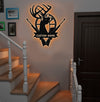 Maxcorners Personalized Deer Hunting Metal Sign WITH LED/WITHOUT LED - Rustic Buck Wall Art with Rifles, Hunter Lodge Decor & Outdoor Cabin Sign MT0110