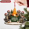 Joycorners Personalized Dumpster Fire Response Team Christmas Ornament, Custom Name Raccoon Office Crew Gift, Funny Workplace Dumpster Fire Holiday Decor MT2411