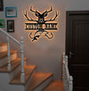 Maxcorners Personalized Deer & Fish Metal Sign WITH LED/WITHOUT LED Light Rustic Cabin Wall Decor Hunter Fisher Gift MT0110