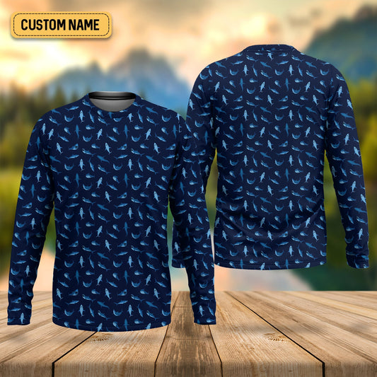 Joycorners Shark Pattern Performance Fishing Shirts, SPF Shirt For Men, Hooded Fishing Shirt, Fishing Shirts For Men