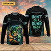 Joycorners Don't Be A Dumb Bass SPF Shirt For Men, Funny Fishing Shirt, Fishing Shirts For Men, Bass Fishing