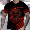 Joycorners Custom Name Mechanic Shirt Mechanic Skull Red Unisex T Shirt All Over Print PT2609