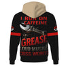 Joycorners Custom Name Mechanic T-Shirt, I Run On Caffeine Grease Loud Music & Cuss Words, Funny Skull Graphic Tee for Auto Repair, Garage, Car Lovers PT2609
