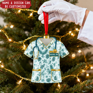 Joycorners Personalized Nurse Toile de Jouy Acrylic Ornament, Christmas Gifts For Nurse
 2D Flat LM1711