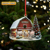Joycorners Cattle Red Christmas House  Cow Family Ornament, Acrylic Ornament (8 Breed Options)