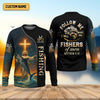 Joycorners Followe Me And I Will Make You Fishers Of Men, Jesus Fishing Shirt, SPF Shirt For Men, Gift For Fisherman