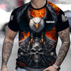 Joycorners Custom Name Funny Eagle Mechanic Skull Unisex Black T Shirt PT2609