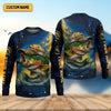 Joycorners Bass Fishing Shirt, Camo Long Sleeve Shirt, SPF Shirt For Men, Gift For Fisherman