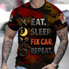 Joycorners Personalized Mechanic Shirt, Eat Sleep Fix Car Repeat, Funny Quote Design, Gift For Men PT2609
