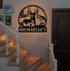 Maxcorners Personalized Hunting Metal Sign WITH LED/WITHOUT LED - Deer, Duck & Fish Wildlife Wall Art, Rustic Cabin Decor for Hunters MT0110