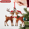 Joycorners Personalized Couple Reindeer Acrylic Ornament – Cute Custom Deer Christmas Tree Gift for Couples MT1111