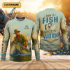 Joycorners Born To Fish Forced To Work SPF Shirt For Men, Funny Fishing Shirt, Gift For Fisherman
