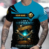 Joycorners Personalized Mechanic Shirt, I Am A Mechanic I Can't Fix Stupid But I Can Fix What Stupid Does, Skull and Wreches Design, Gift For Men PT2609