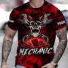 Joycorners Custom Name Skull Wrench Cross Mechanic Shirt Smoking Style Printed Jacket Hoodie All Over Print PT2609