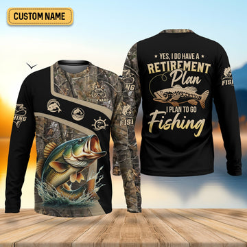 Joycorners I Have A Retirement Plan Fishing UV Shirts, Tree Camouflage, Fishing Jersey, Gift For Fisherman
