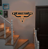 Maxcorners Personalized Metal Ranch Sign WITH LED/WITHOUT LED – Western Longhorn Skull Cowboy Decor MT0110