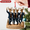 Joycorners Personalized Friends Christmas Ornament, Funny Deer Best Friend Gift, Custom Name Tuxedo Buddy Keepsake MT2411