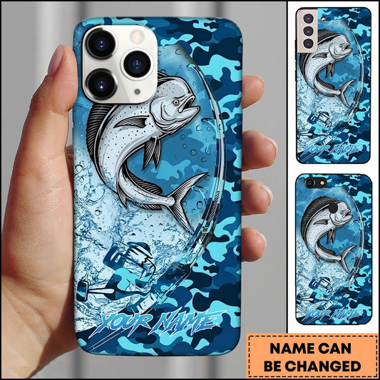Joycorners Mahi-mahi Fishing Phone Case Fishing Camo Phone Case Personalized Name