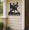 Maxcorners Personalized Deer Hunting Buck Metal Sign WITH LED/WITHOUT LED – Rustic Cabin Wall Decor, Gift for Hunters MT0110