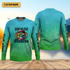 Joycorners Show Me Your Bobbers Shirt, Green Blue Neon Men Fishing Shirt, Funny Fishing Shirt, SPF Shirt