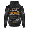 Joycorners Personalized Mechanic T Shirt Custom Name Hourly Rate Funny Auto Repair Garage Workwear Tee Car Repair Wrench Shirt Gift For Men Dad PT2609