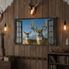 Joycorner Whitetail Deer Couple Winter Window View Canvas