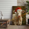 Joycorner Charolais Cow Santa Hat Christmas Tree 3D Wrapped Canvas