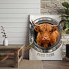 Joycorners Cattle Cow Funny Highland Cow In Washing Machine Personalized Name Canvas