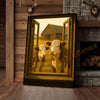 Joycorners Hereford Cows Peeking Through Farm Window Rustic Country Wrapped Canvas Wall Art