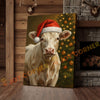 Joycorner Charolais Cow Santa Hat Christmas Tree 3D Wrapped Canvas