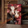 Joycorners Cattle Cow Funny Romantic Hereford Couple Personalized Name Canvas