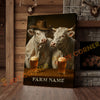 Joycorner White Charolais Cowboy Beer Bar – Personalized Farm Name 3D Wrapped Canvas
