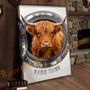 Joycorners Cattle Cow Funny Highland Cow In Washing Machine Personalized Name Canvas