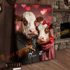 Joycorners Cattle Cow Funny Romantic Hereford Couple Personalized Name Canvas