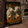 Joycorner White Charolais Cowboy Beer Bar – Personalized Farm Name 3D Wrapped Canvas