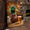 Joycorner Mallard Duck Autumn Bar Cigar Beer 3D Wrapped Canvas