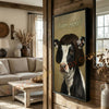 Joycorners Whimsical Holstein Farm Cow Portrait Personalized Name Canvas