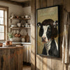 Joycorners Whimsical Holstein Farm Cow Portrait Personalized Name Canvas