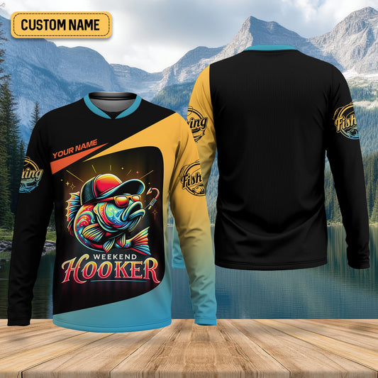 Joycorners Weekend Hooker Performance Fishing Shirts, SPF Shirt For Men, Hooded Fishing Shirt, Fishing Shirts For Men