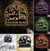 Maxcorners Personalized Deer, Fish & Duck Hunting Metal Sign WITH LED/WITHOUT LED, Rustic Wildlife Wall Decor for Cabin, Lodge, or Mancave MT0110